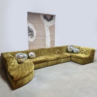 Vintage velvet green modular velvet sofa lounge bank Laauser