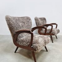 Vintage Scandinavian design wingback chairs lounge fauteuils