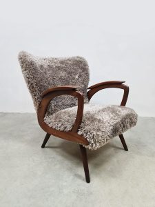 Set Scandinavian vintage design wingback chairs