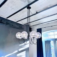 Midcentury interior design Saturnus Chandelier pendant lamp hanglamp Raak Amsterdam 1960