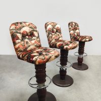 Vintage swivel French barstools Art Deco ‘Graphic print’