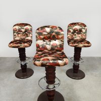 Vintage swivel French barstools Art Deco ‘Graphic print’