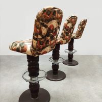 Vintage swivel French barstools Art Deco ‘Graphic print’