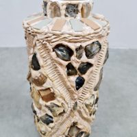 Vintage ceramic and stones vase keramieken vaas ''Mixed minerals''