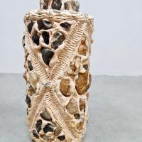 Vintage ceramic and stones vase keramieken vaas ''Mixed minerals''