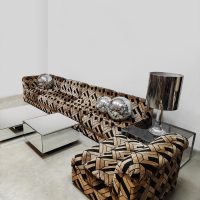 Midcentury interior design modular sofa elementen bank ‘Geometric Deluxe'