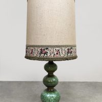 Midcentury interior design green ceramic bubble table lamp keramiek Kaiser Leuchten