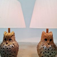 Vintage ceramic owl lamps keramieken uilen lampen