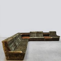 Vintage modular velvet sofa modulaire lounge bank 'Forrest green'