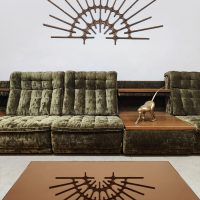 Vintage modular velvet sofa modulaire lounge bank 'Forrest green'