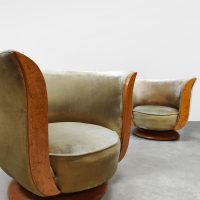 Art deco Depose Tulip lounge chairs tulp stoelen hotel 'Le Malandre'