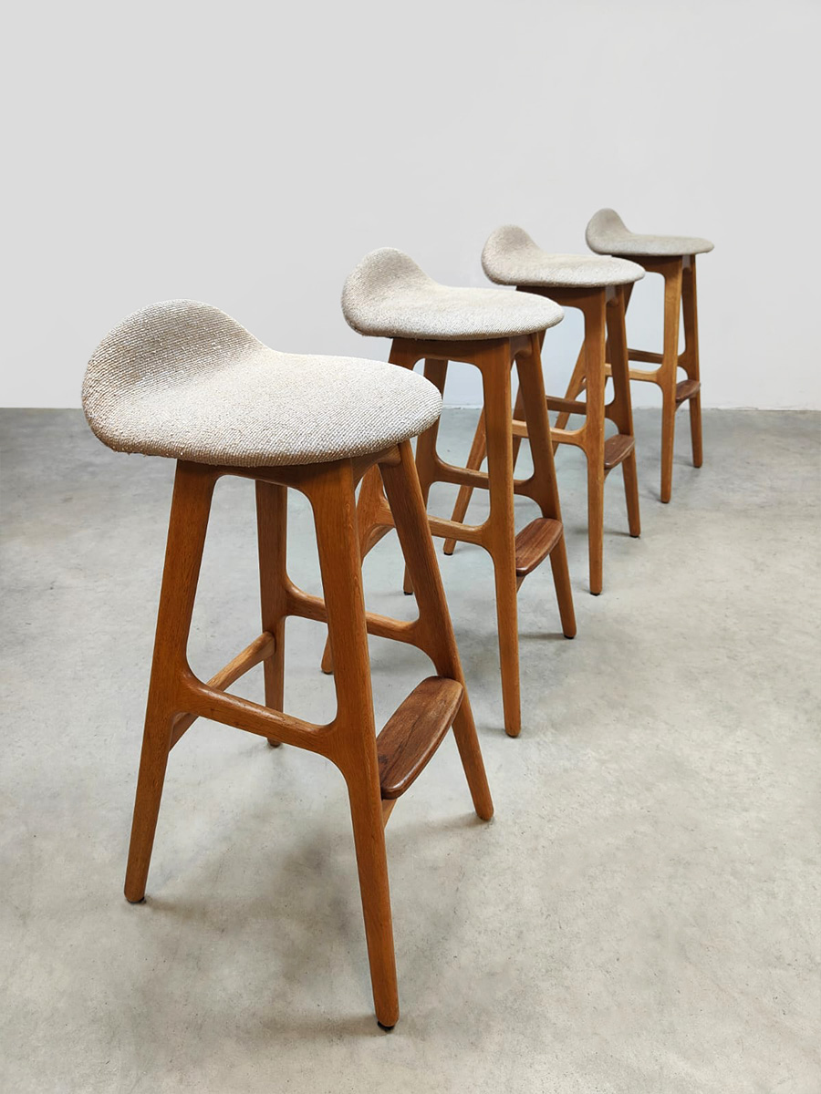 Danish vintage design barstools OD 61 Erik Buch O.D. Møbler