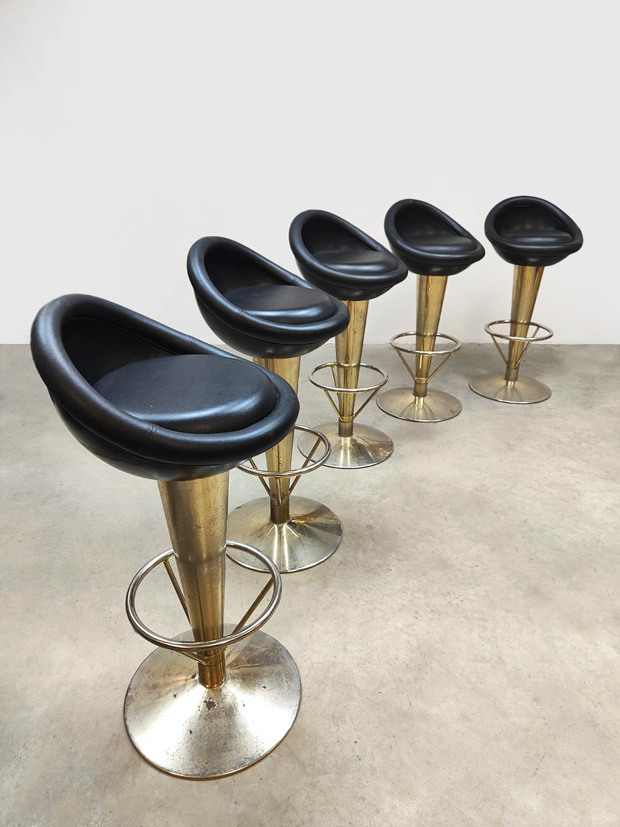 Vintage French cone barstools barkrukken 'Madmen style'