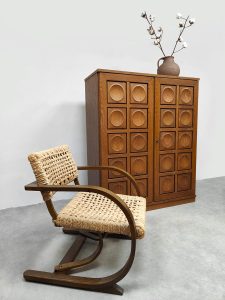 Vintage brutalist bar cabinet wandkast 'Cubism' Gerhard Bartels