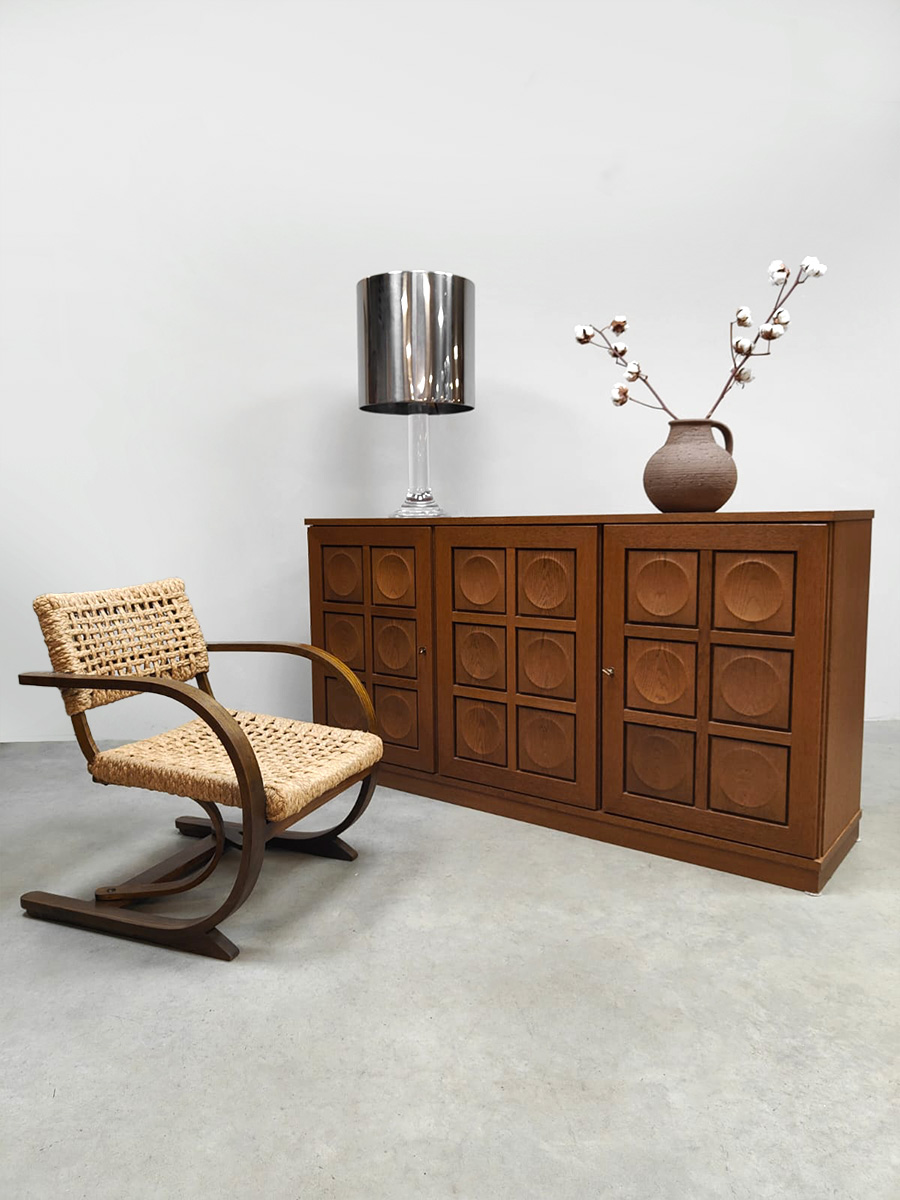 vintage furniture design brutalist sideboard credenza dressoir 'Cubism'