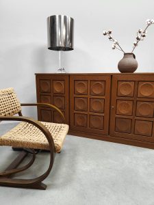 Vintage brutalist sideboard credenza dressoir 'Cubism' Gerhard Bartels