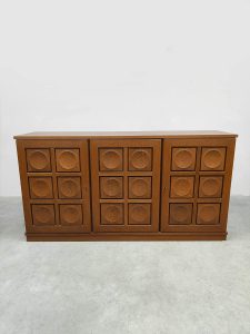 Vintage brutalist sideboard credenza dressoir 'Cubism' Gerhard Bartels