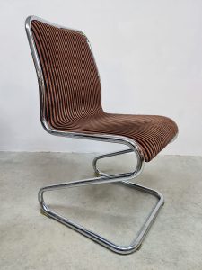 Vintage chrome tubular dining set table chairs 'Mad Men style'