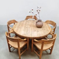 Vintage dining set table and chairs eetkamerset Rainer Daumiller style