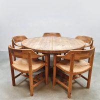 Vintage dining set table and chairs eetkamerset Rainer Daumiller style