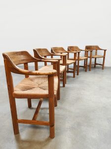 Vintage dinner chairs eetkamerstoelen Rainer Daumiller style 1970s