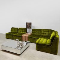 Vintage modular lounge sofa modulaire elementen bank 'Green velvet'