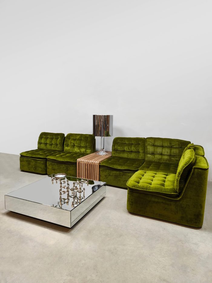 Vintage modular lounge sofa modulaire elementen bank 'Green velvet'