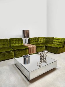 Vintage modular lounge sofa 'Green velvet'