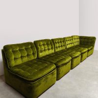 Vintage modular sofa elementen bank modulaire bank 'Green velvet'