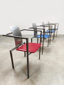 Midcentury interior design postmodern chair eetkamerstoelen Karl Friedrich Förster Kff 1980