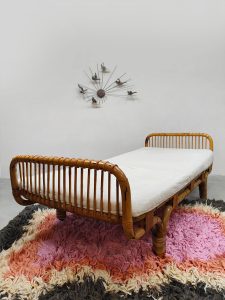 Vintage rattan bamboo wicker daybed 'Bohemian'