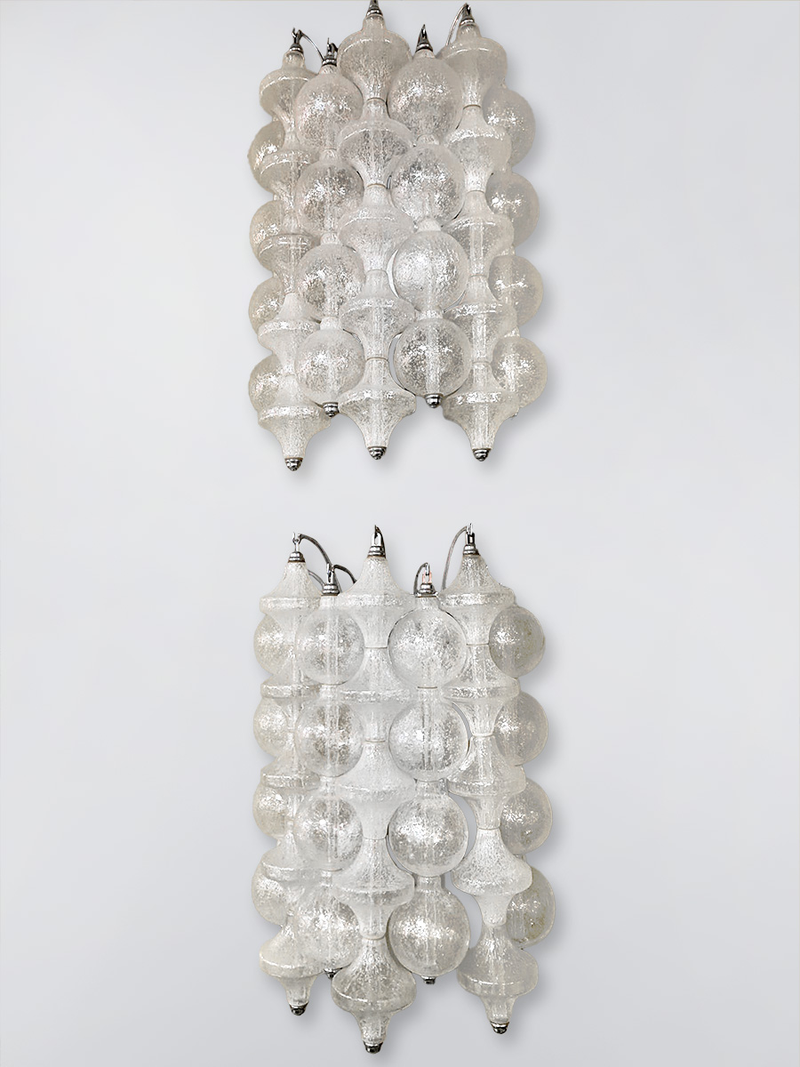 Vintage tulipan glass sconce lamp glazen wandlamp J.T. Kalmar 1960s