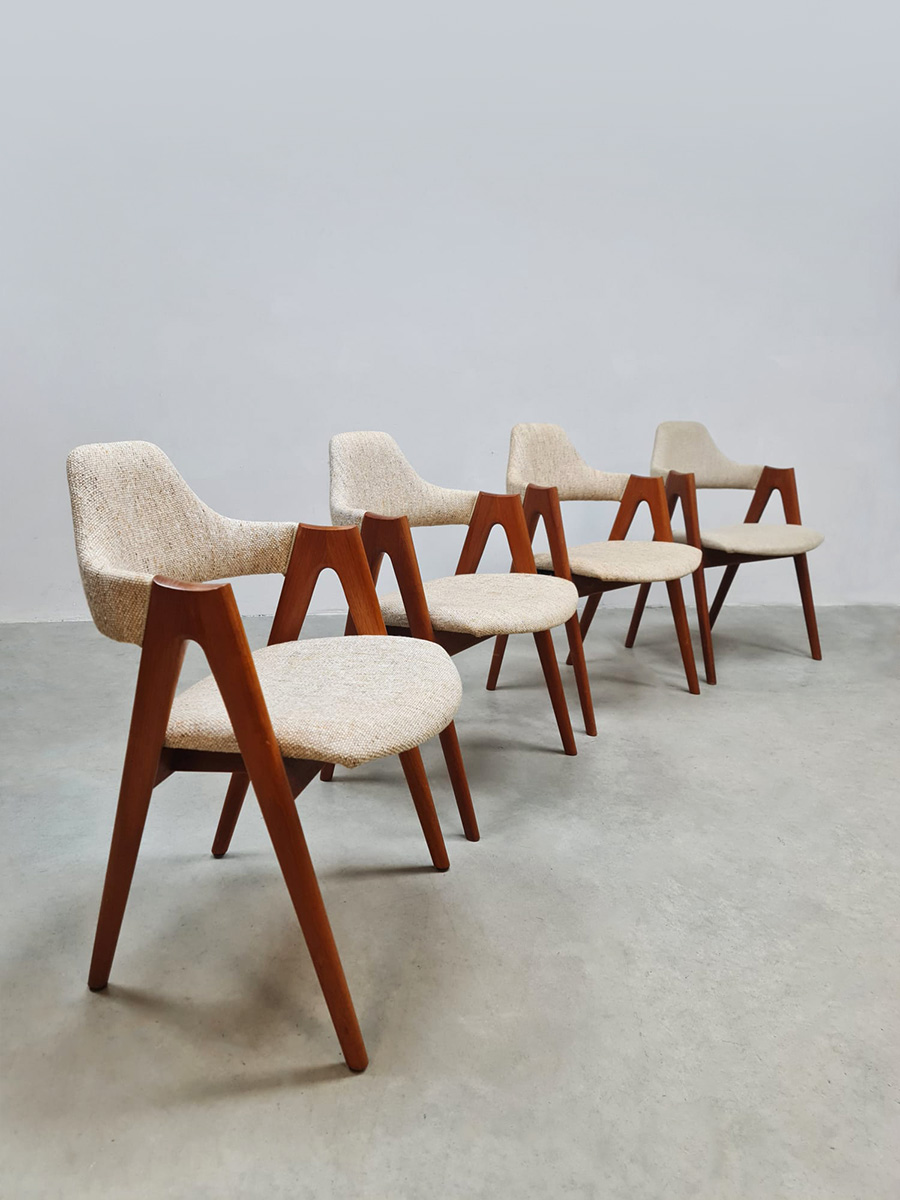 Danish design Compass dining chairs vintage Deense eetkamerstoelen Kai Kristiansen