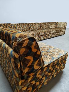 Large vintage design modular sofa modulaire elementen bank ‘Graphic dessin'