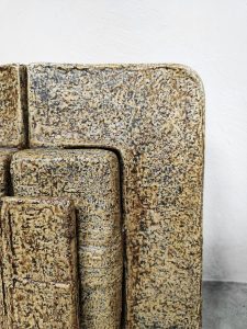 Rare vintage large brutalist ceramic wall lamp scone wandlamp 1970