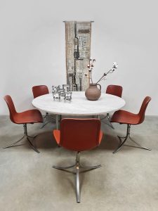 Midcentury interior design marble low dining table PK54 eetkamertafel Poul Kjaerholm for Fritz Hansen 1990