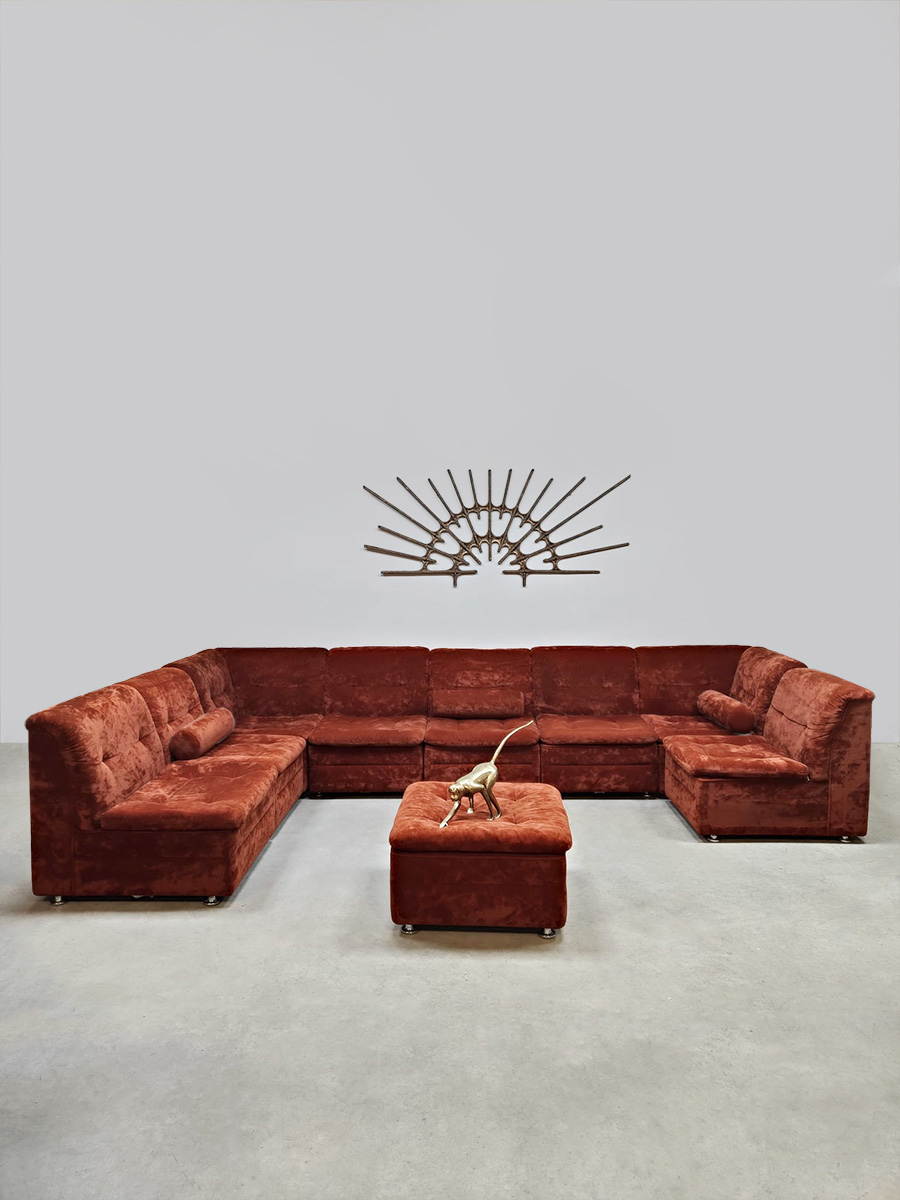 Vintage modular sofa modulaire elementen lounge bank 'Havanna rust'