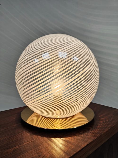 Italian design Murano glass globe Swirl table lamp vintage lamp Venini style