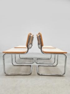 Vintage Italian design webbing dining chairs Cesca Marcel Breuer for Thonet 1980s