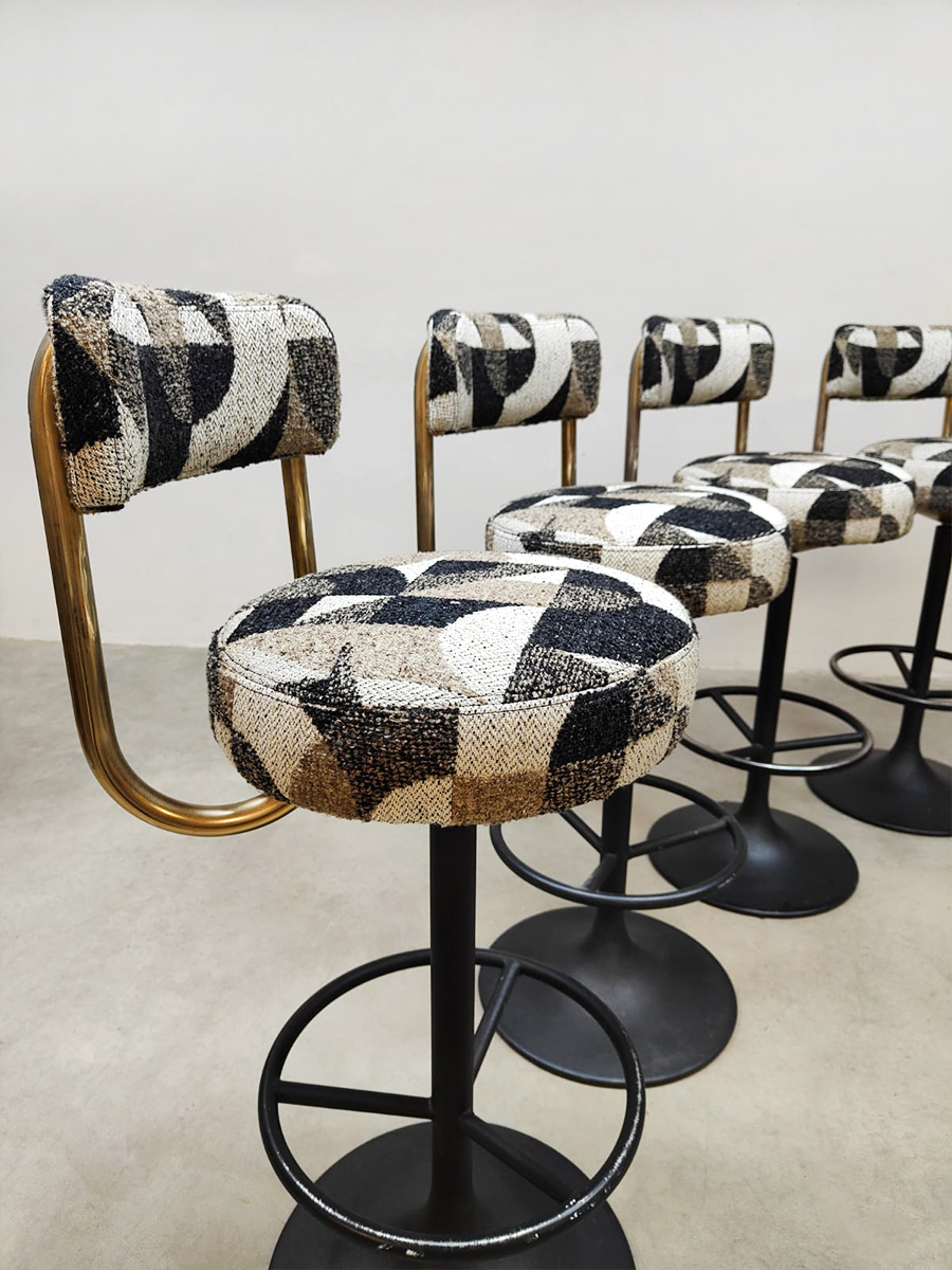 Vintage Swedish design Cobra barstools Borje Johanson 'Geometric design' Vintage Swedish design Cobra barstools Borje Johanson 'Geometric design'