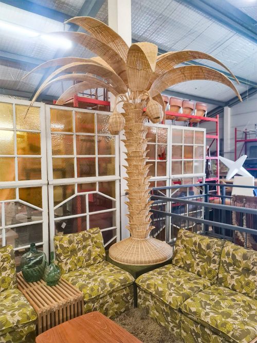 New design XXL rattan palm tree lamp rotan palmboom vloerlamp ‘Tropical’