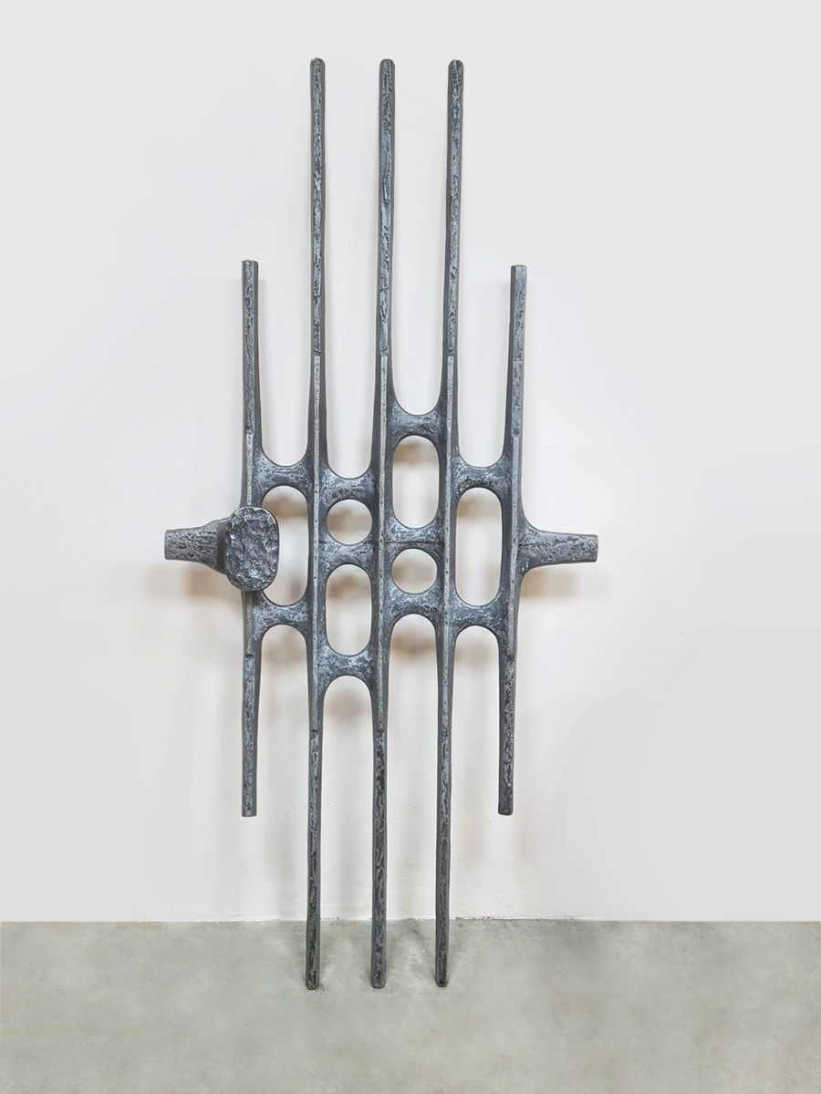Brutalist midcentury design wall art metal vintage wandsculptuur 1970