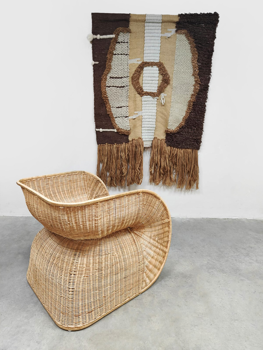 Interior styling Dutch prototype design Fole rattan lounge chair rotan fauteuil