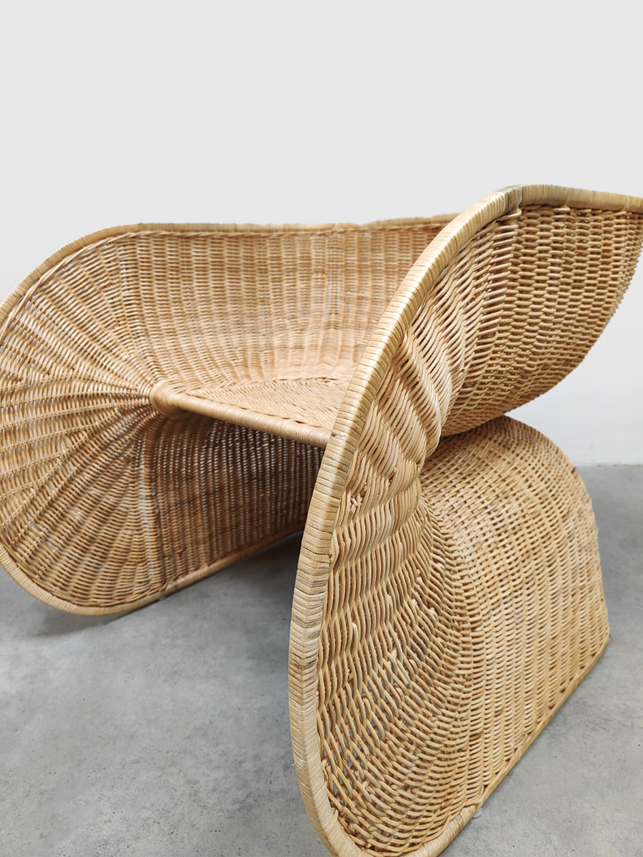 Interior styling Dutch prototype design Fole rattan lounge chair rotan fauteuil