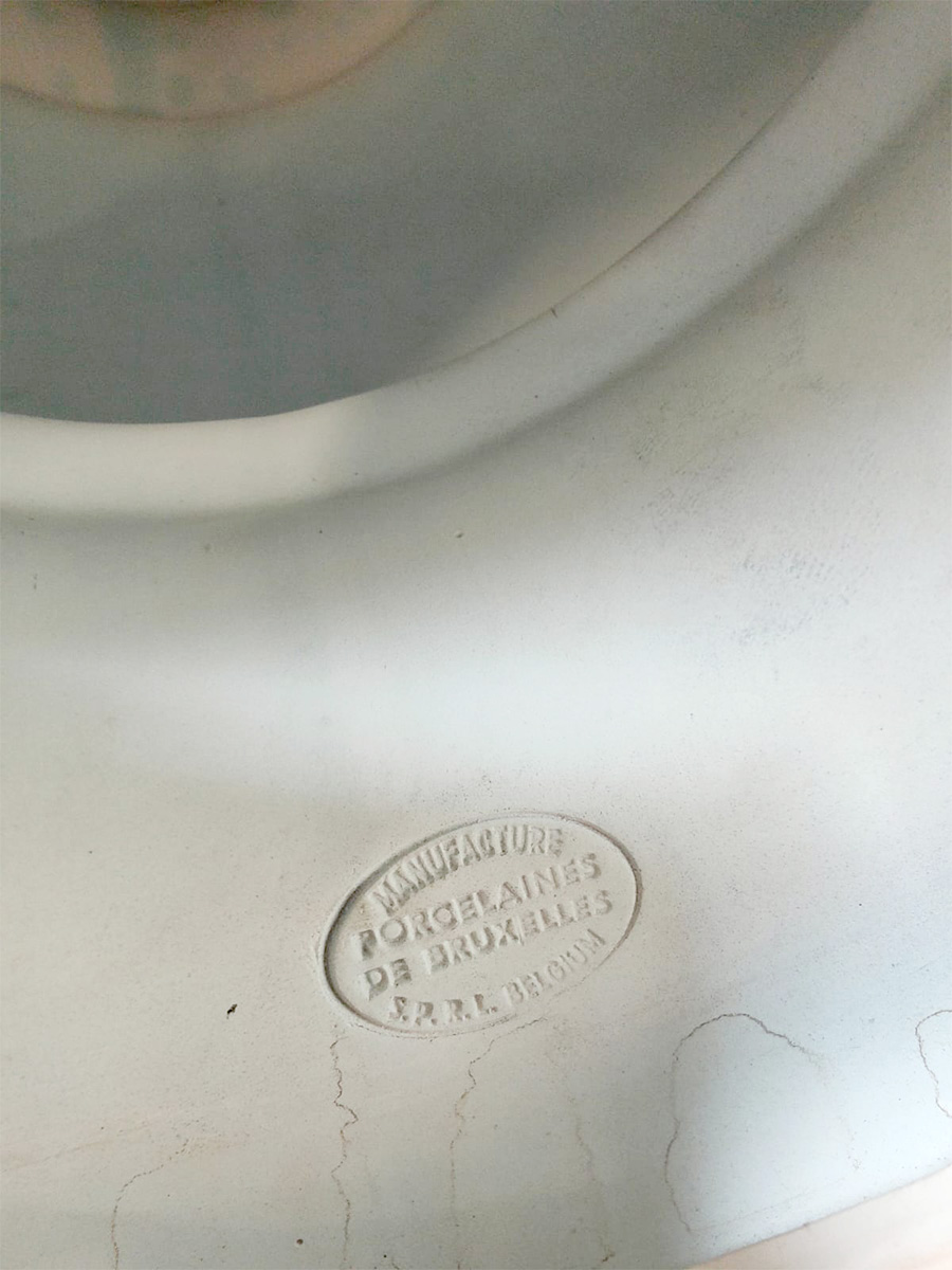 Vintage Belgium design ceramic table lamp keramieken tafellamp 'Deep blue'