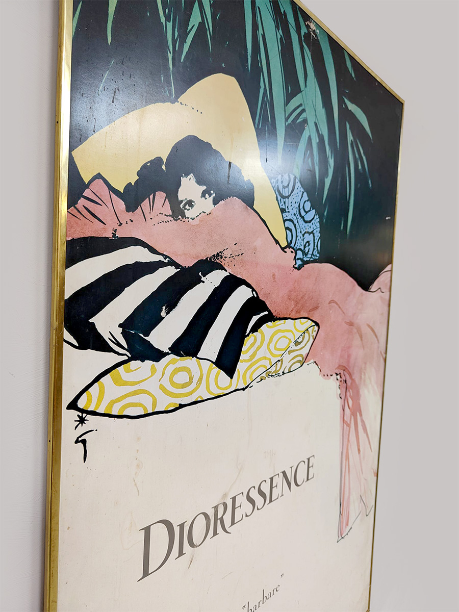 Vintage Christian Dior make-up wall art midcentury poster 'Dioressence'