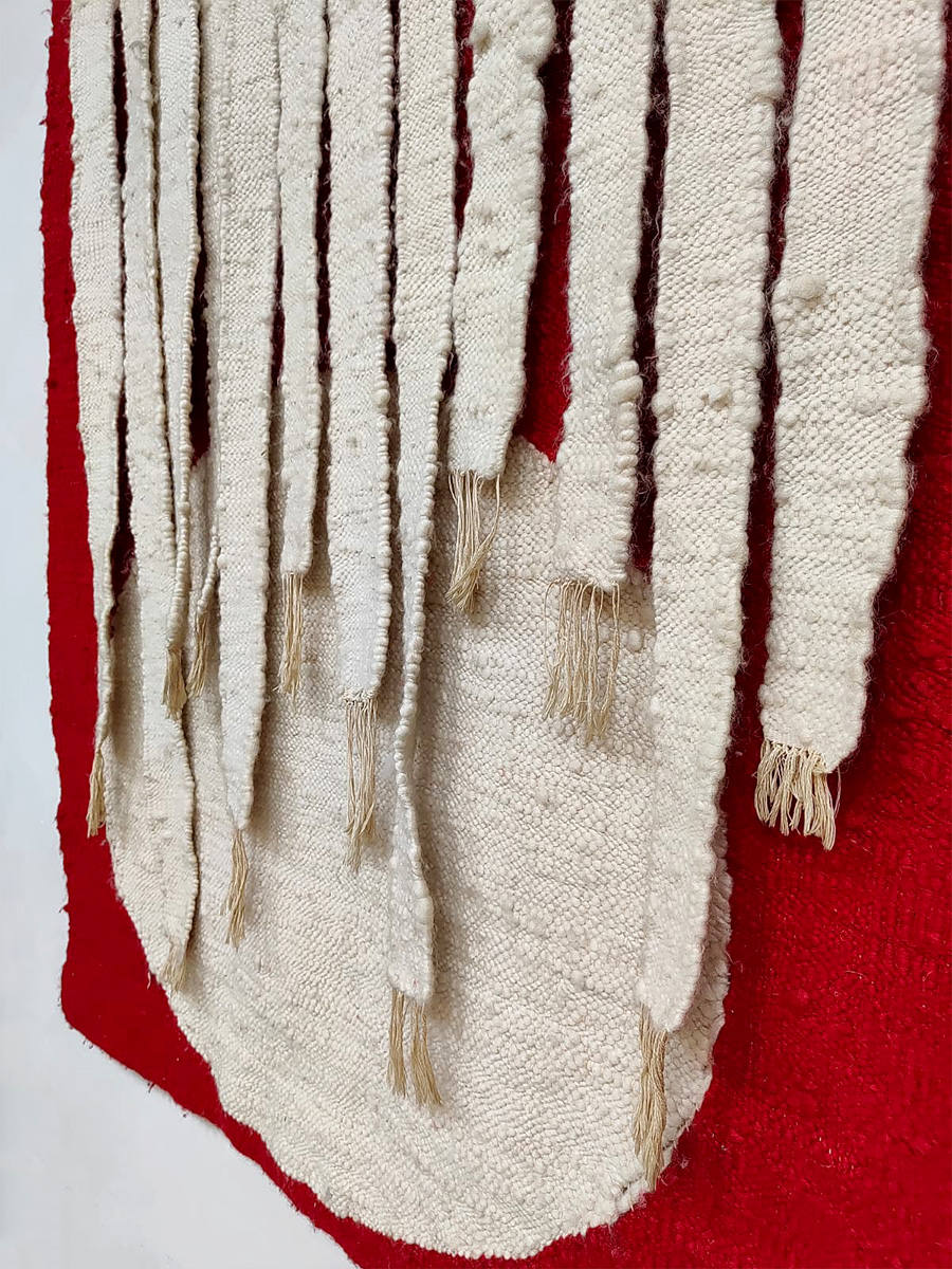 Midcentury interior design Japanese wall art tapestry wandtapijt 1970 'white sun' Midcentury interior design Japanese wall art tapestry wandtapijt 1970 'white sun'