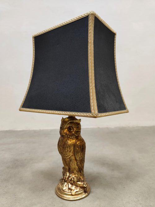 Vintage brass owl lamp uil tafellamp Loevsky & Loevsky 1970's