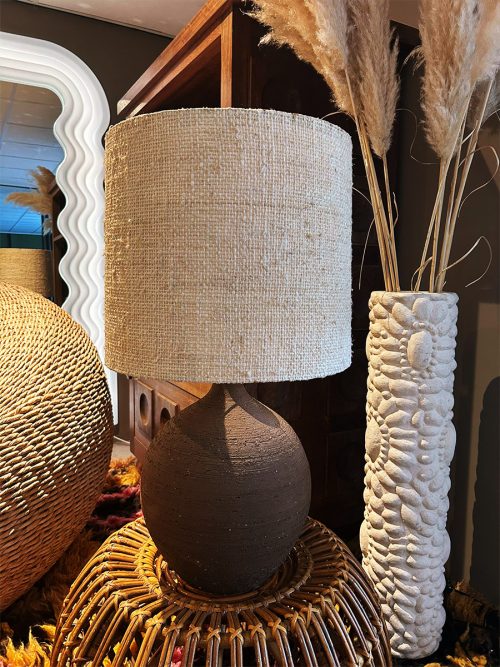 Vintage ceramic table lamp keramieken tafellamp 'earth tones'