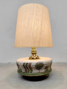 Vintage large ceramic table lamp 'Green garden'